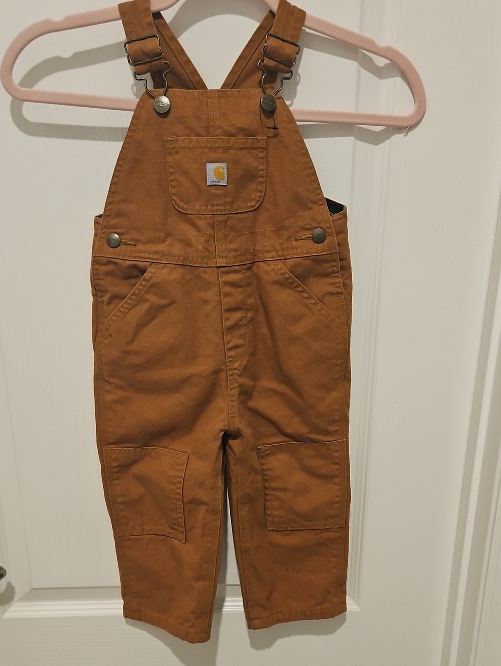 Carhartt Toddler Boys Girls Brown Canvas Duck Bib Overalls Size 2T